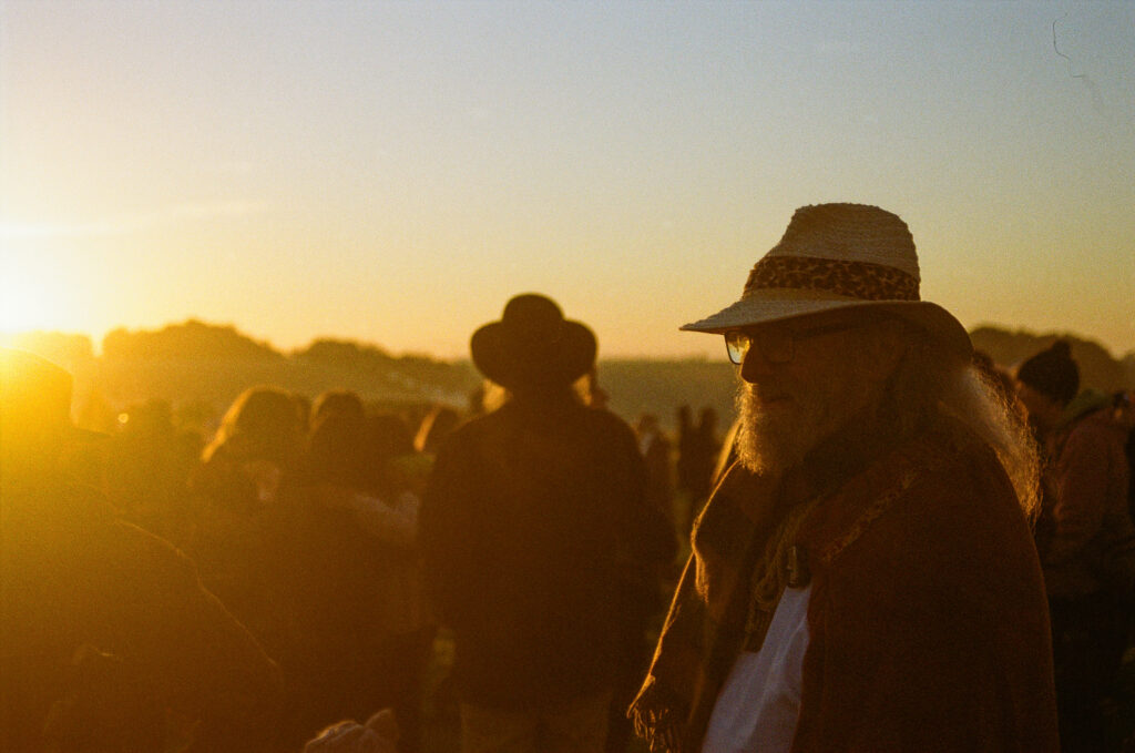 sunset crowd portrait