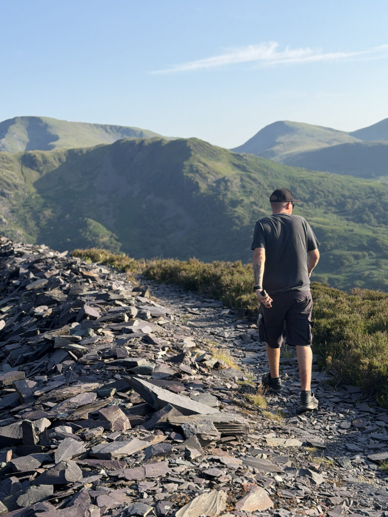 Iphone 17 Pro walking Dinorwig slate mine